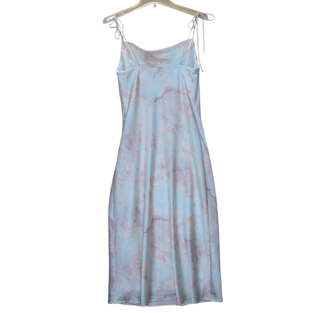 Skies Are Blue Midi Slip Dress Silky Pastel Tie Dye Feminine Romantic Women's XS - Picture 3 of 6